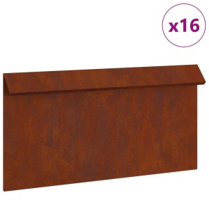 vidaXL Schneckenzaun, 16 Stk., rostfarben aus Wetterfeststahl, für Zäune & Mauern.