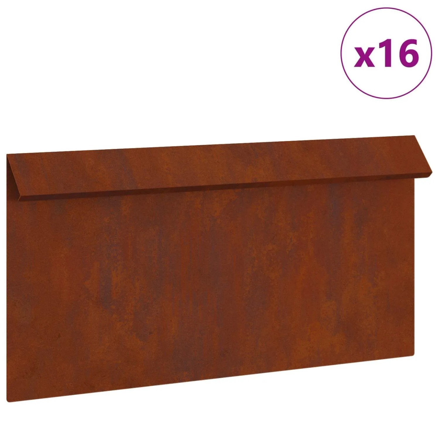 vidaXL Schneckenzaun 16 Stk Rostig 50 x 3,5 x 25 cm Wetterfeststahl 874857