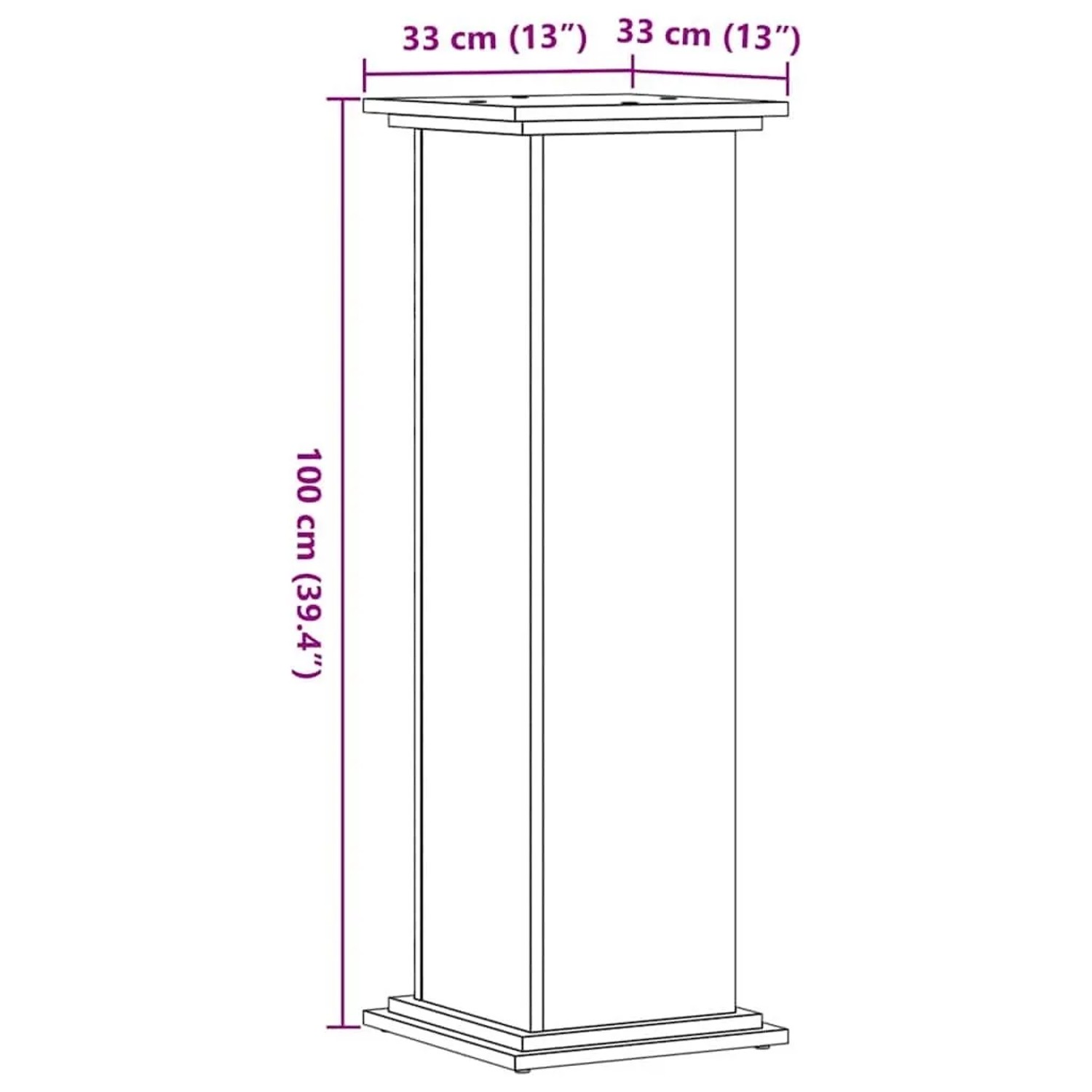vidaXL Pflanzenständer Weiß 33x33x100 cm Holzwerkstoff 852978 kaufen ...