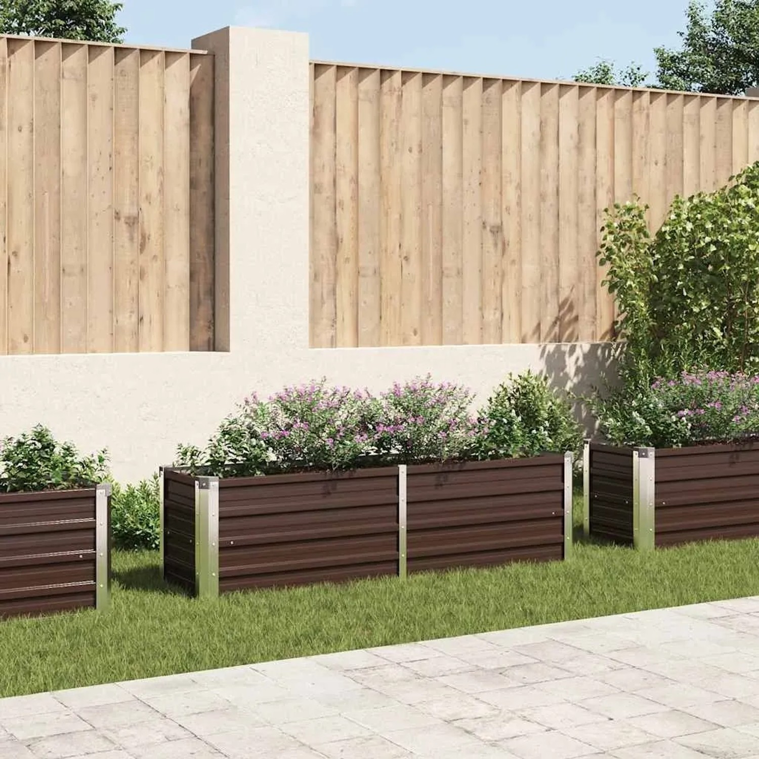 Furnicato Garten-hochbeet Braun 160 X 40 X 45 Cm Verzinkter Stahl