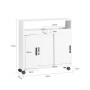 SoBuy Nischenschrank BZR02-W, weißer Badmöbel-Schrank mit Rollen und Ablage, 70x71x20cm.