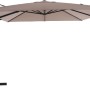Beiger Ampelschirm Bonbeach, 299 cm, mit Kurbel und schwarzem Gestell.