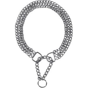 Trixie Zug-Stopp Kettenhalsband, dreireihig, verchromt, 60 cm, für Hunde-Erziehung.