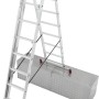 Krause Corda Vielzweckleiter 3x9 Sprossen in Treppenversion, Aluminiumleiter