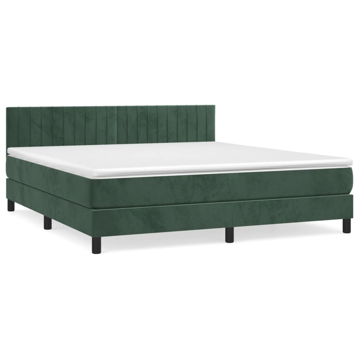 vidaXL Boxspringbett mit Matratze Dunkelgrün 160x200 cm Samt1466969 günstig online kaufen