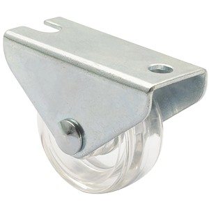 Wagner Möbel-Bockrolle, transparent, 45 kg Tragkraft, verzinkter Stahl, Ø 30 mm.