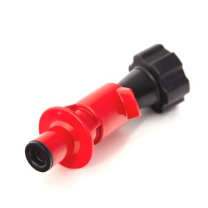 Roter BW Ausgießer Smart mit Tropfschutz für Kraftstoffkanister, Pannenhilfe.