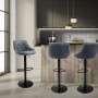 ML-Design Barhocker 4er Set, anthrazitfarbenes Kunstleder, höhenverstellbar mit Fußstütze.