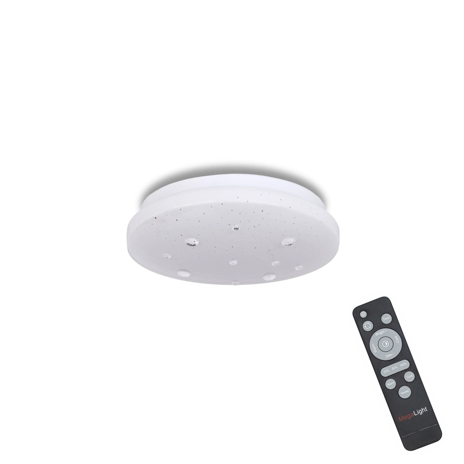 MegaLight Shining Diamond 9W LED-Deckenleuchte inkl. FB 827-860 Ø22 cm