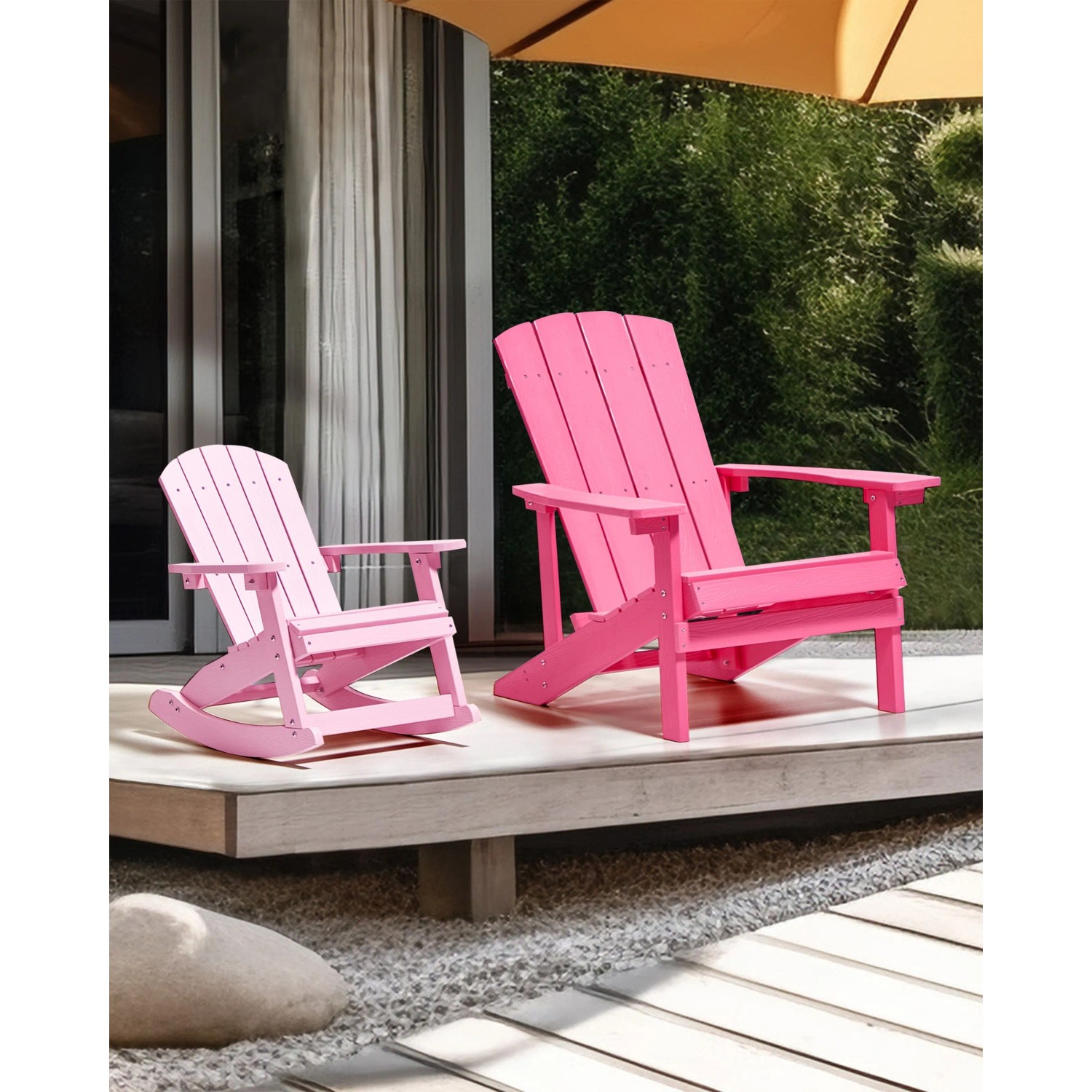 Beliani Kunststoff Gartenstuhl Rosa 88 x 75 x 88 cm kaufen bei OBI