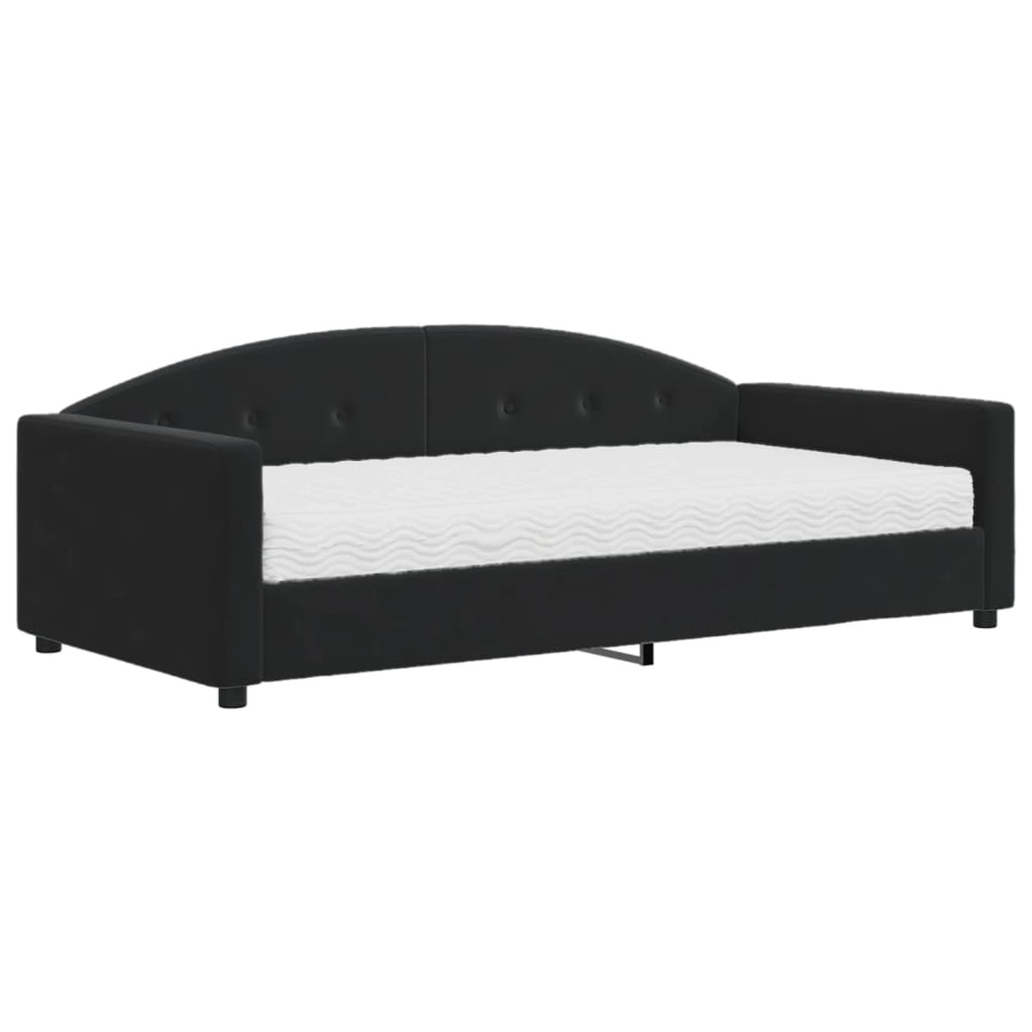 vidaXL Tagesbett mit Matratze Schwarz 100x200 cm Samt 3197288