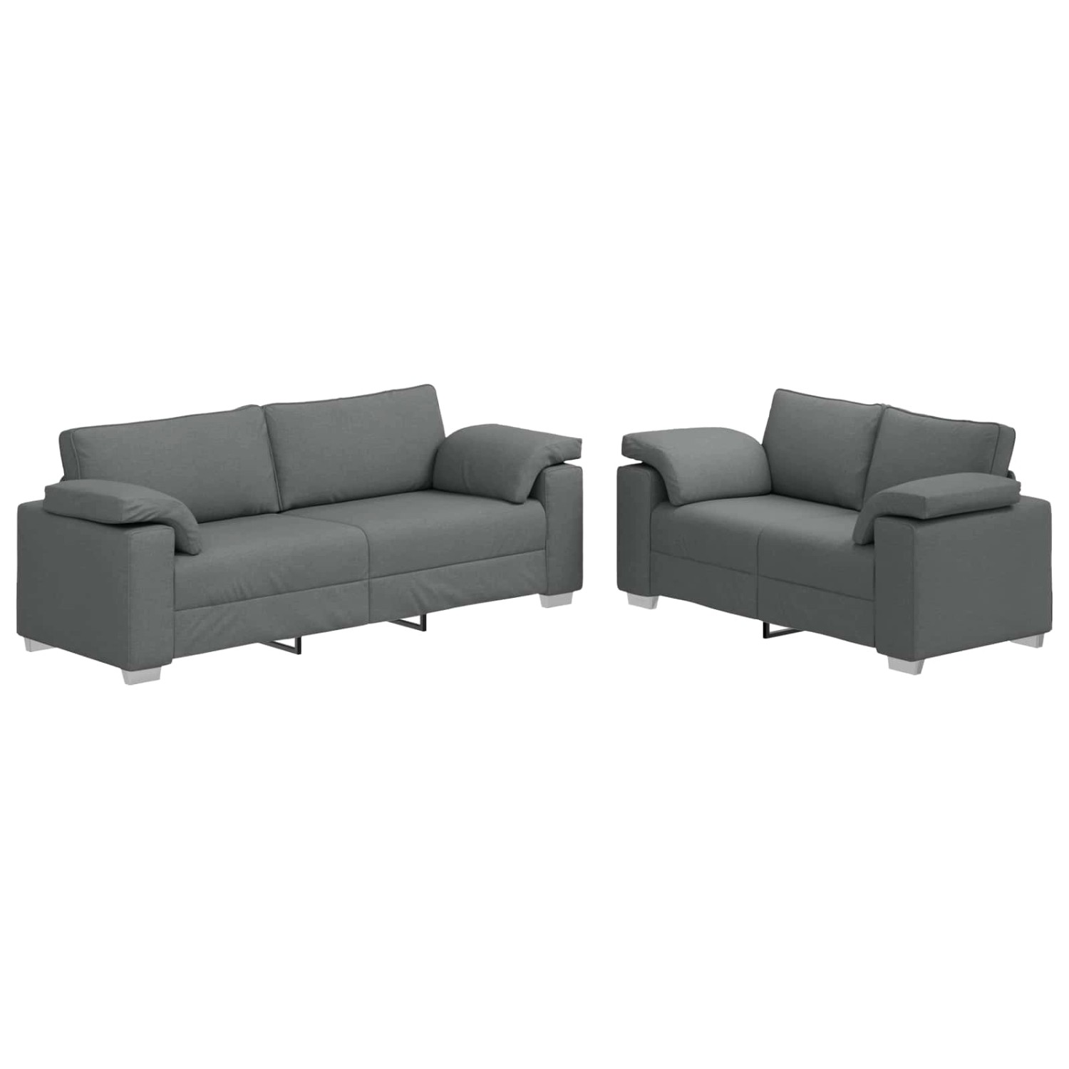 vidaXL Sofa-Set 2-Tlg Dunkelgrau 219 x 77 x 82 cm Stoff 3324741 günstig online kaufen