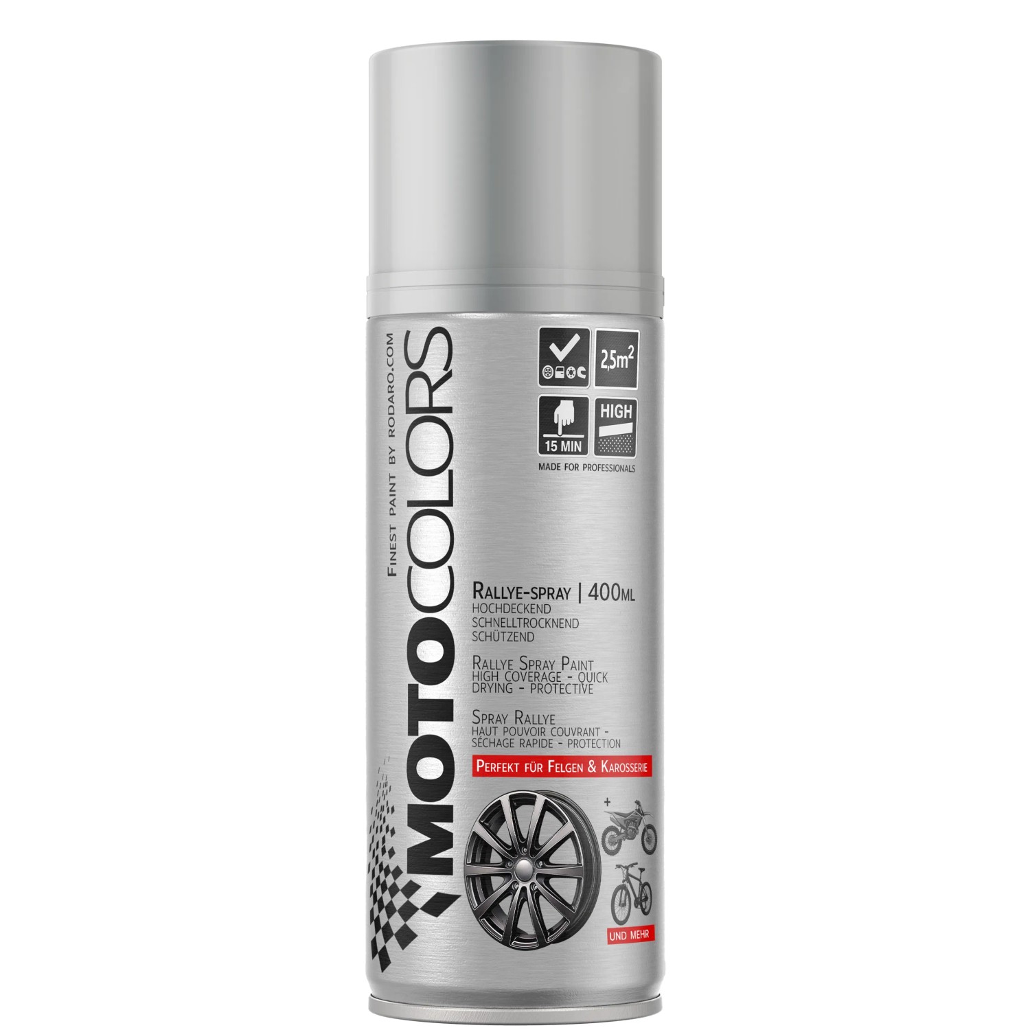 MotoColors Spraylack Ralley 400ml Sprühfarbe Felgensilber