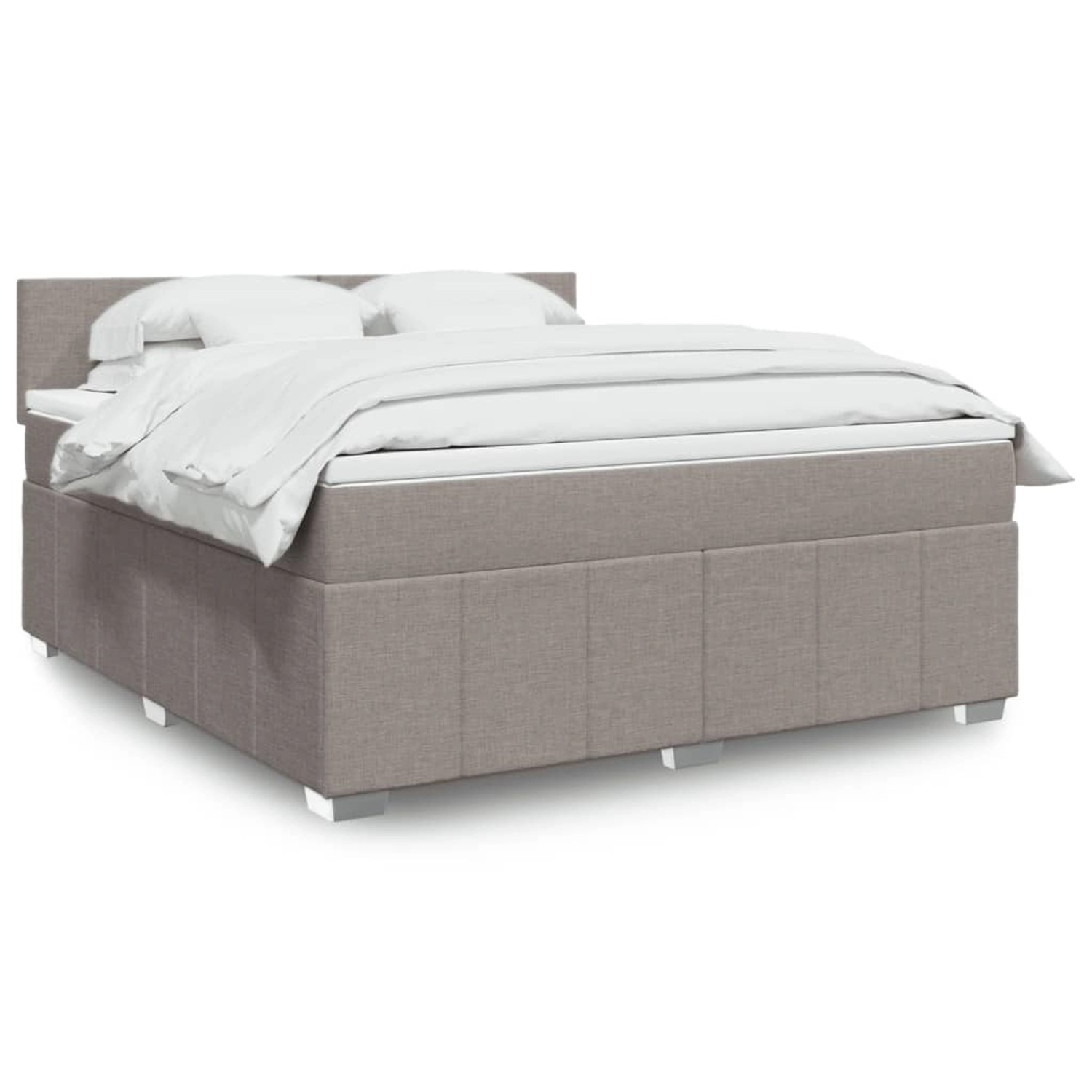 vidaXL Boxspringbett mit Matratze Taupe 180x200 cm Stoff 3289444 günstig online kaufen