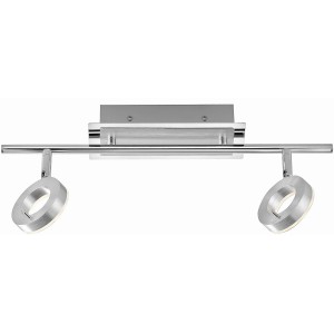 Moderne 2-flammige LED-Deckenleuchte Sileda in Aluminium matt für Wohnräume.