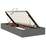 vidaXL Bett mit LED-Lichtleisten Dunkelgrau 200 x 200 cm Stoff 3371592_8