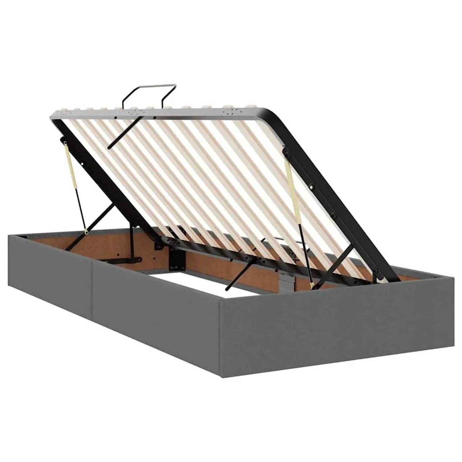 vidaXL Bett mit LED-Lichtleisten Dunkelgrau 200 x 200 cm Stoff 3371592_8