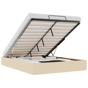 vidaXL Ottoman-Bett ohne Matratze Creme 140x200 cm Stoff 3310887