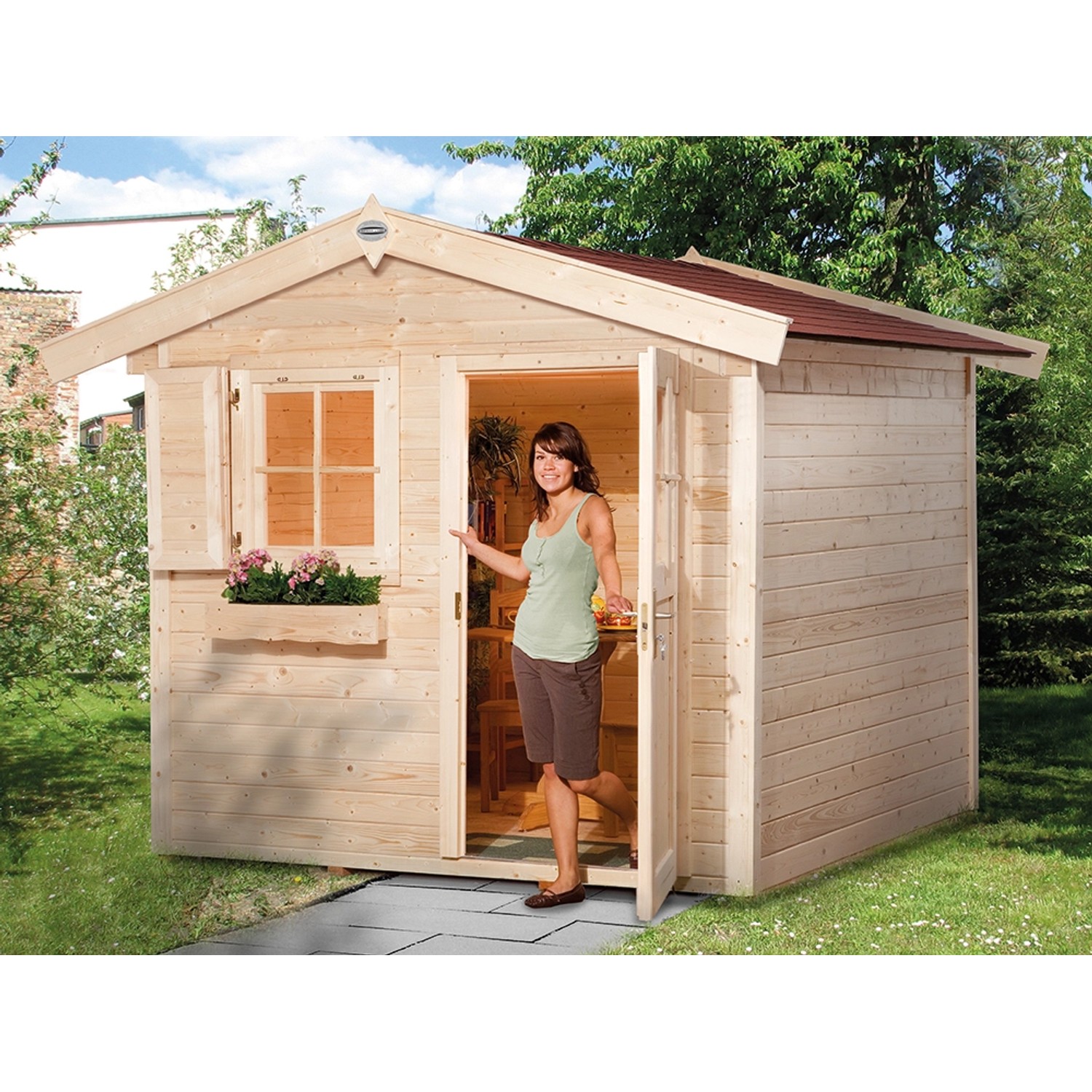 OBI Outdoor Living Holz-Gartenhaus Bozen Unbehandelt 270 cm günstig online kaufen