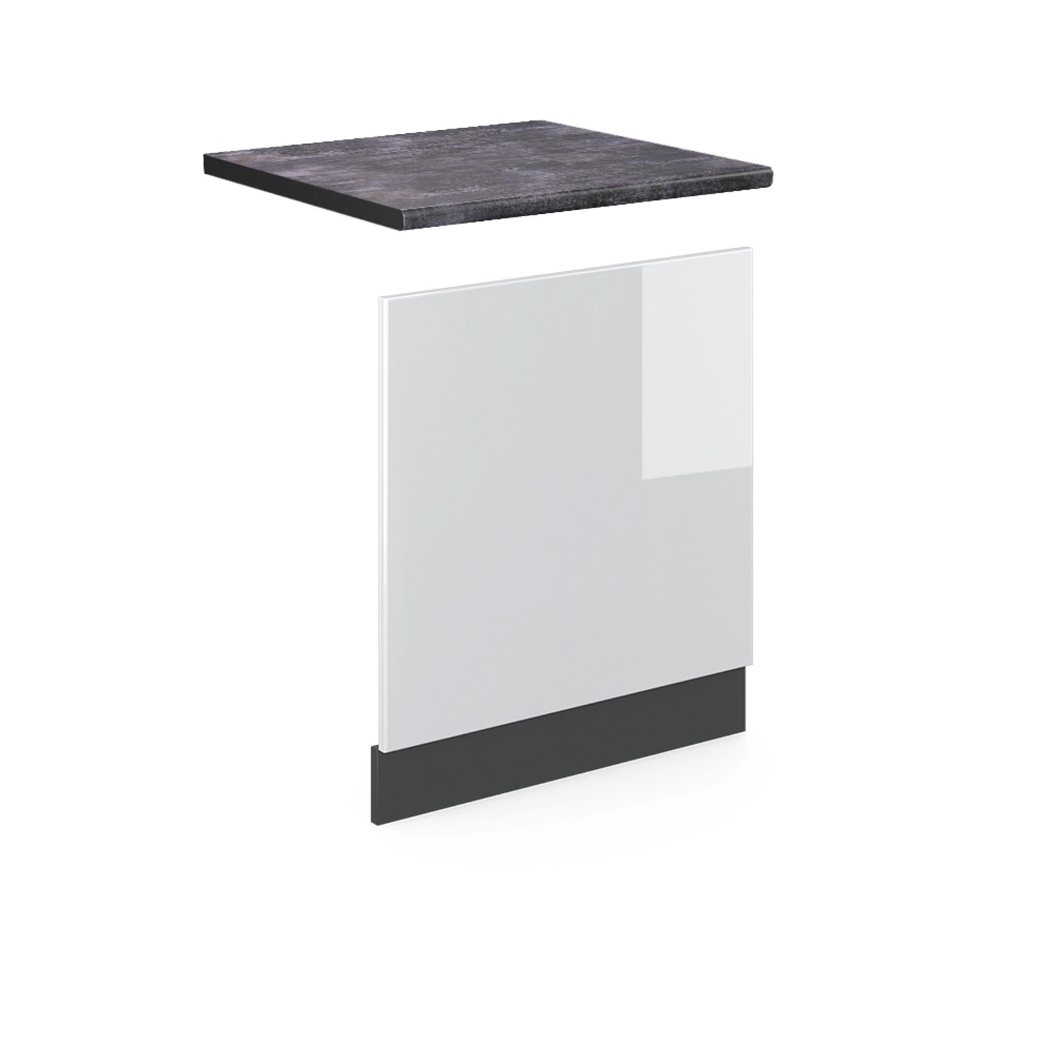 Thumbnail - Vicco Frontblende R-Line Weiß Hochglanz/Anthrazit 60 cm AP Anthrazit