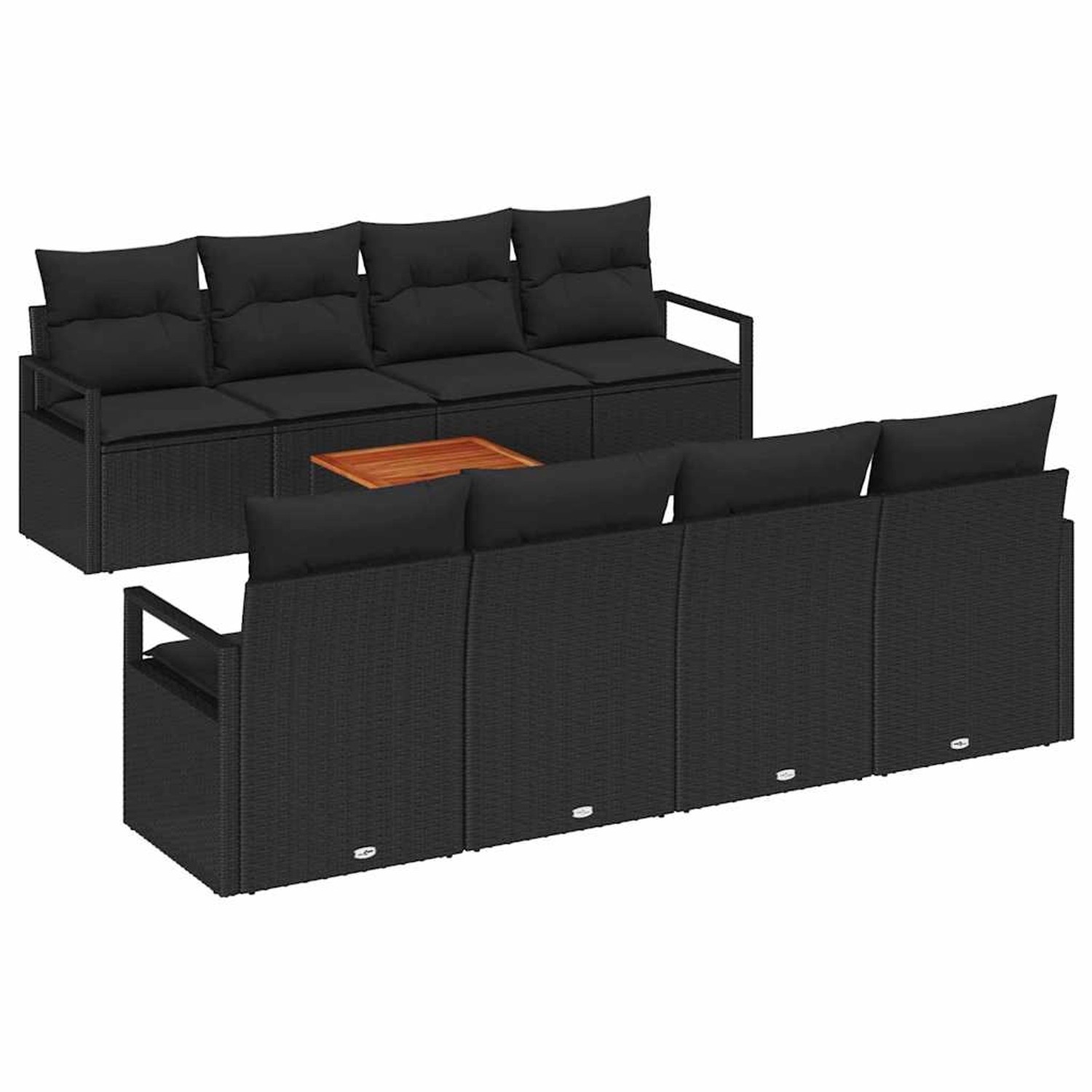 vidaXL Garten-Sofa-Set 9-Tlg Schwarz 3356350 günstig online kaufen