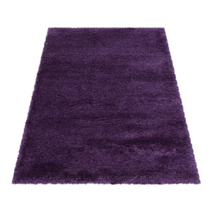 Ayyildiz Hochflorteppich Fluffy 3500 in Violett, 280x370 cm. Flauschiger, violetter Teppich für Wohnräume.