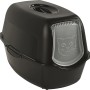Schwarze Rotho Katzentoilette Eco Bailey mit Schwingtür und Aktivkohlefilter.
