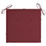 vidaXL Gartenstühle 4 Stk mit Weinroten Kissen Massivholz Teak 3073013_7