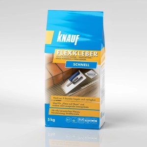 Knauf Flexkleber Schnell Grau 5 kg Sack, Fliesenkleber für innen und außen.