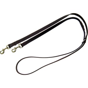 Braune Heim Hunde-Vorführleine aus Softleder, 240 cm lang und 20 mm breit, 3-fach verstellbar.