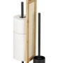 WENKO Stand WC-Garnitur Rivalta Allegre aus Rattan und Bambus mit WC-Bürste und Papierhalter.