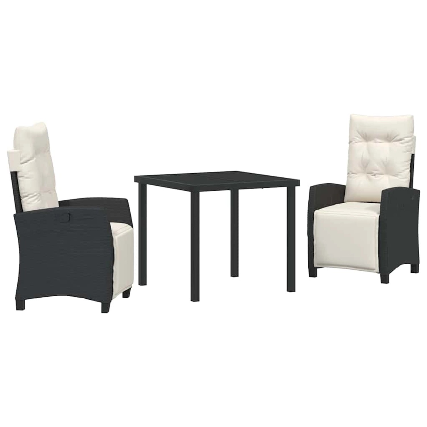 vidaXL Garten Essgruppe 3-Tlg Schwarz Poly Rattan 3380414 günstig online kaufen