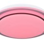 Weiße LED-Deckenleuchte Foppa von Globo, Ø 40cm, mit dimmbarem, pinkfarbenem Licht.