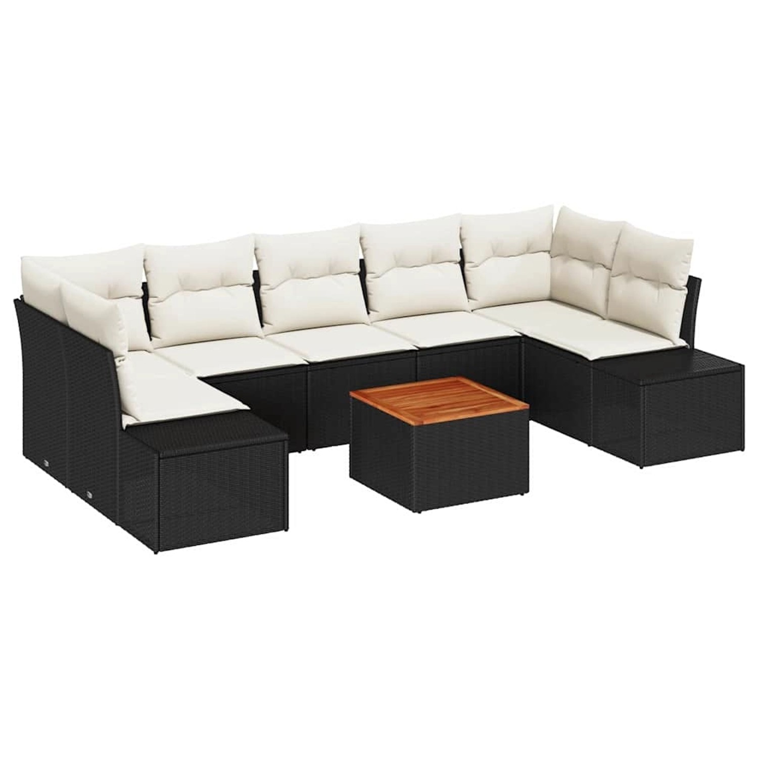 vidaXL Garten-Sofa-Set 8-Tlg Schwarz Weiß 3356591 günstig online kaufen