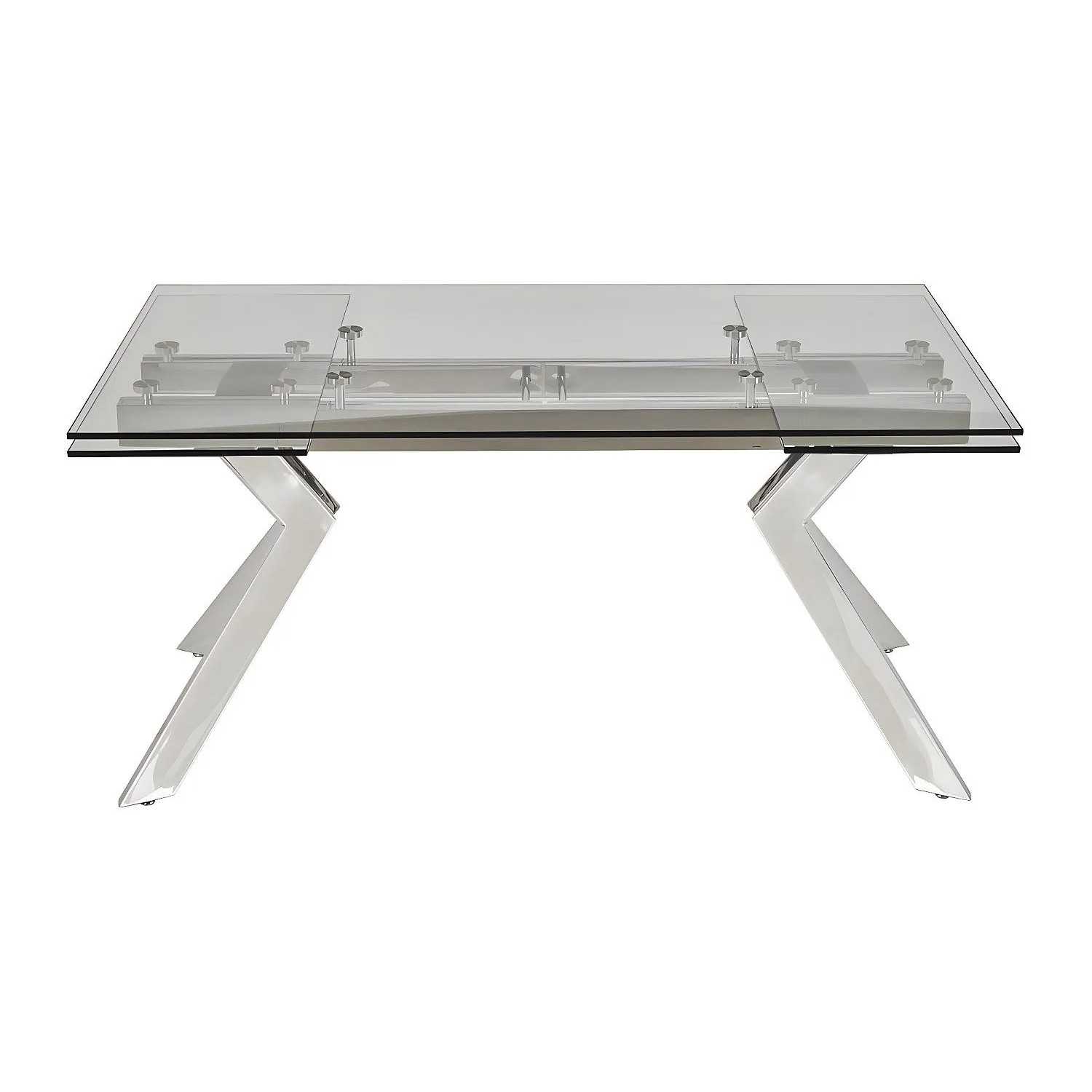 Vente-unique Esstisch Velika Transparent  Silberfarben 160 cm  240 cm