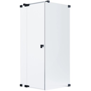 Schöner Wohnen Eckdusche mit Drehtür, Seitenwand, 90x90 cm, Schwarz