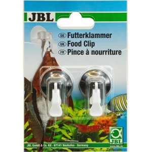 JBL Futterklammer für Aquarien, 2 Stück, mit Saugnapf zur Befestigung von Grünfutter.