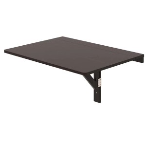 Costway Wandmontierter Klapptisch Klappbarer Wandtisch Braun 80 x 60 cm