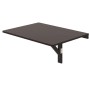 Costway Wandmontierter Klapptisch Klappbarer Wandtisch Braun 80 x 60 cm