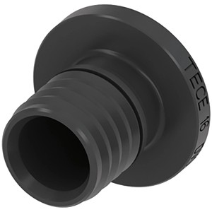 Teceflex Endstopfen Dim 16 mm, dunkelgrau, aus robustem PPSU-Kunststoff für Rohrabschluss.