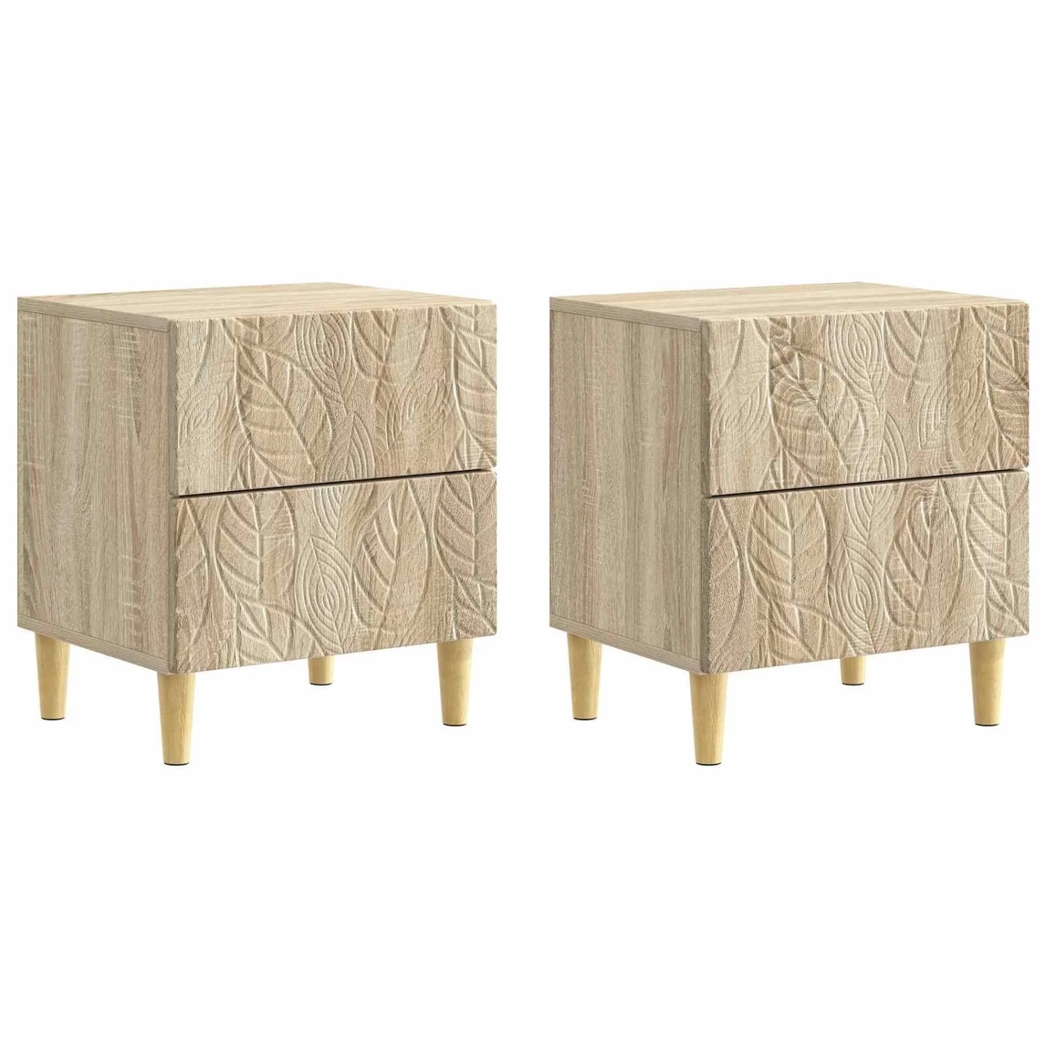 vidaXL Nachttisch 2 Stk Sonoma-Eiche 43 x 34,5 x 48 cm Holzwerkstoff 894990
