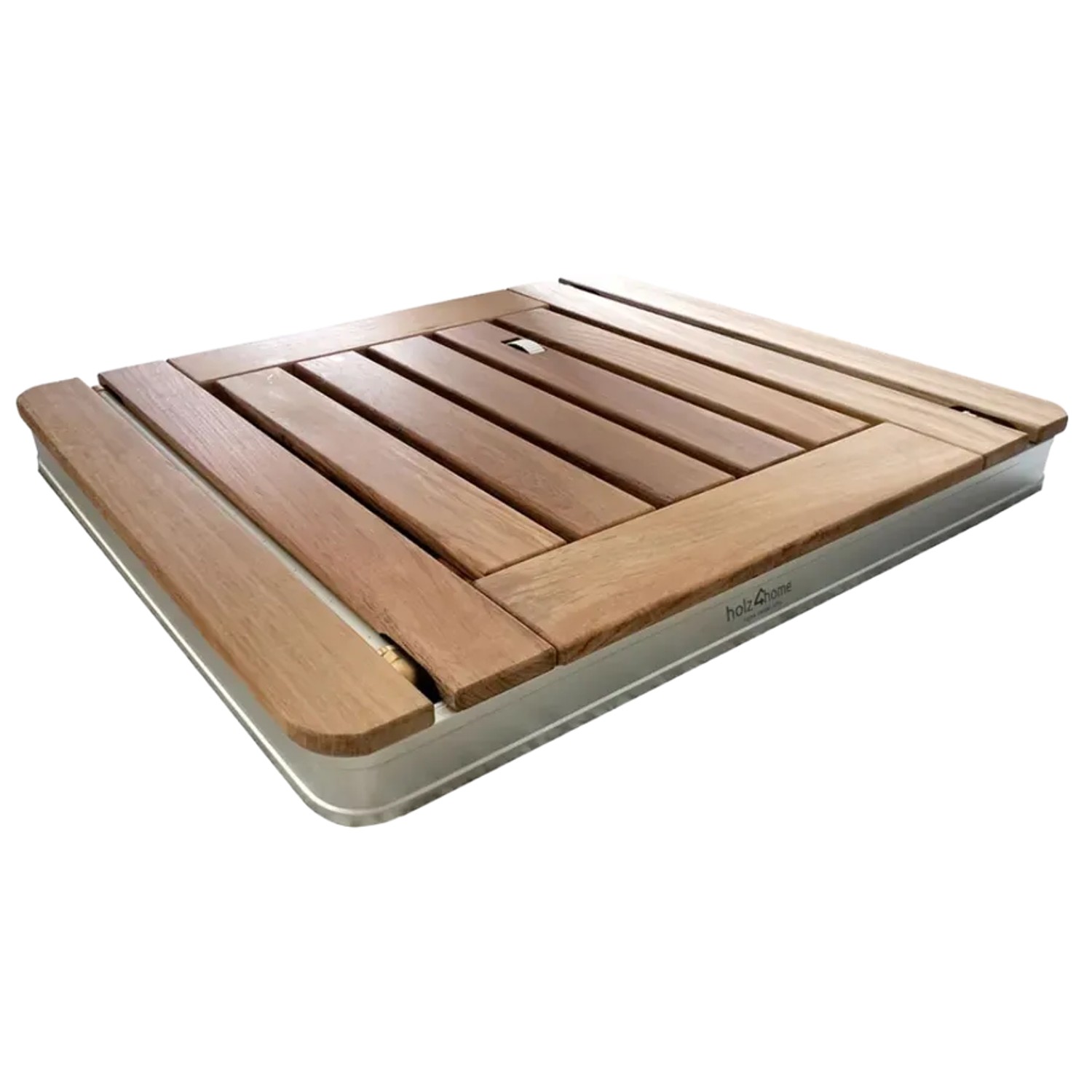 holz4home Bodendusche für Pool Garten und Camping Gartendusche mit Zubehör Eckig Teak
