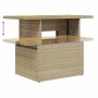 Verstellbarer Gartentisch aus Rattan und Akazie, Teil der vidaXL Sofagarnitur.