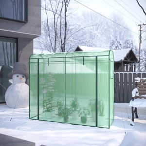 WOLTU Gewächshaus Winterfest mit Tür 2 Fenstern 170x68x200cm Grün