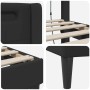vidaXL Bettrahmen Schwarz (160x200) mit LED-Leisten, Kunstleder Details.