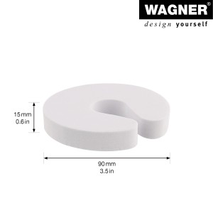 Weißer Wagner Türstopper aus EVA-Schaumstoff, 90x15 mm, zum Einklemmen.