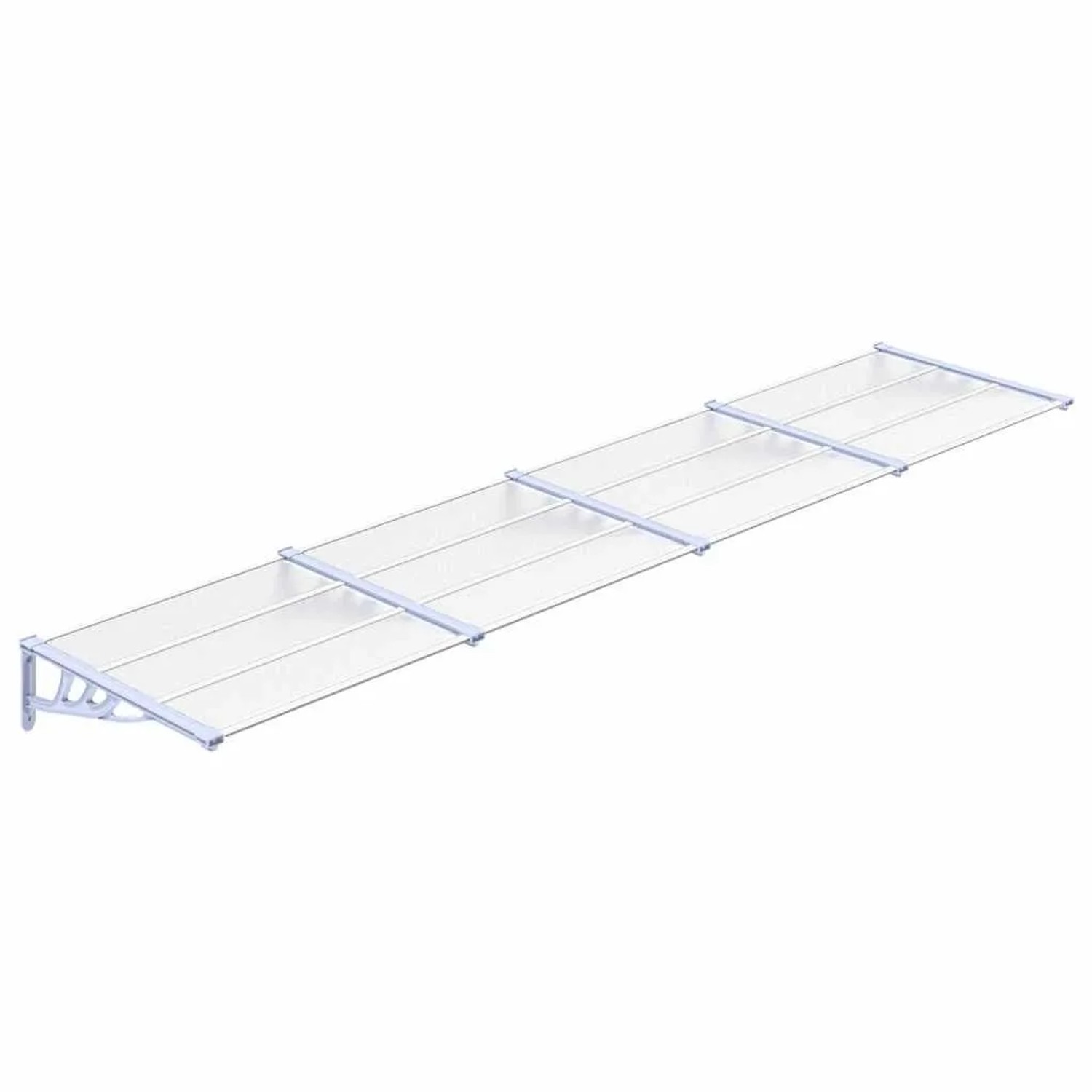 vidaXL Türvordach Grau und Transparent 396x90 cm Polycarbonat 153696