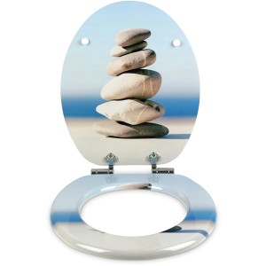 Sanfino WC-Sitz Cairn ll mit Stein-Motiv und Absenkautomatik.