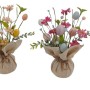Zwei frühlingshafte Boltze Dekozweige Beryl, Kunstpflanzen mit Blüten und Ostereiern in Jute-Säckchen.