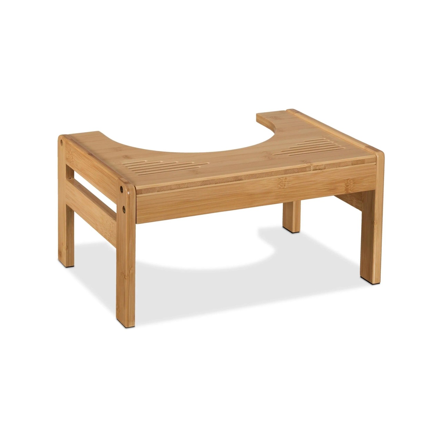 Relaxdays Toilettenhocker Bambus Natur Rutschfest 21 cm x 42 cm x 30 cm 1,6 kg